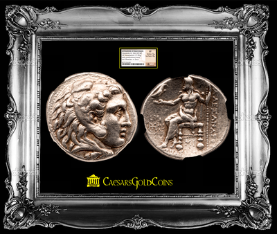 MACEDON “ALEXANDER III” HERCALES 336-323BC TETRADRACHM SILVER COIN  ~ NGC XF 5X4 ~ 3