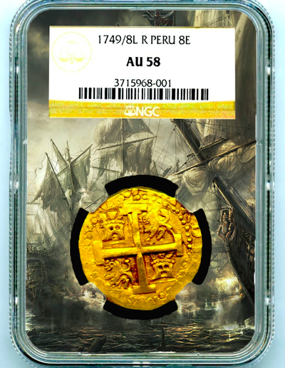 Peru 8 Escudos 1749/8 NGC 58 3