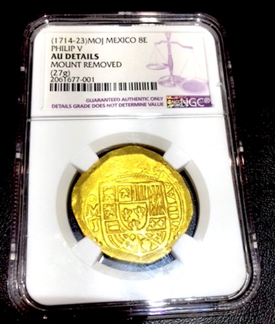 Mexico 8 Escudos  1714-23  Philip V  NGC AU  Details 2