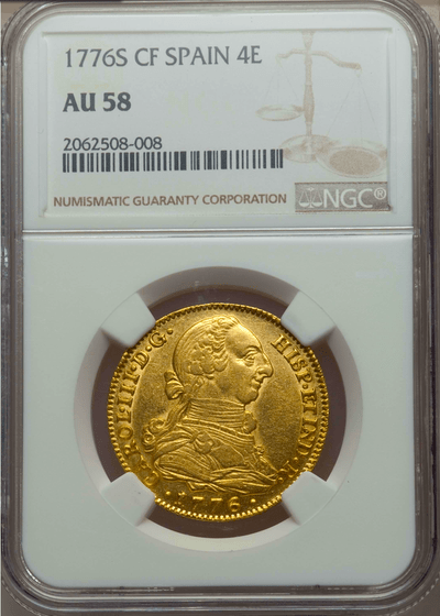 Spain 4 Escudos 1776  "Charles II - Finest Known!"  NGC 58 2
