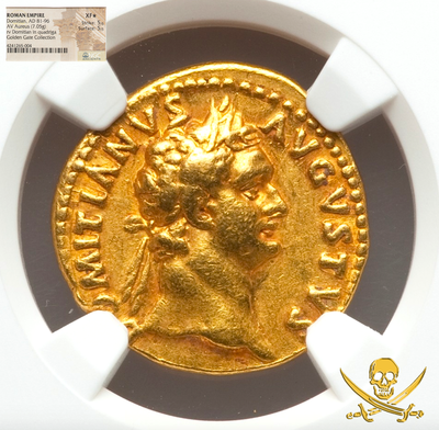 Roman Empire  "Domitian"  Aureus  NGC  XF★ 5x5 2