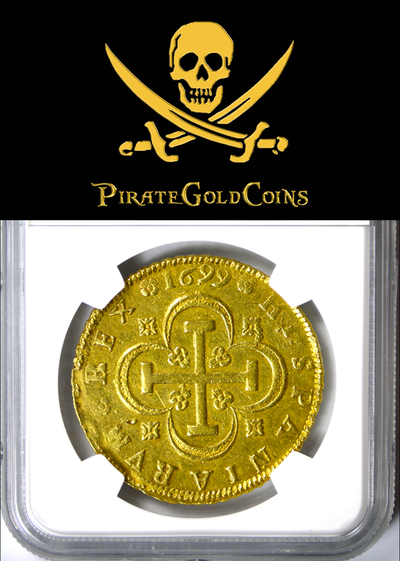 Spain  8 Escudos  1699  "Only 3 Known! Charles II"  NGC 45 12