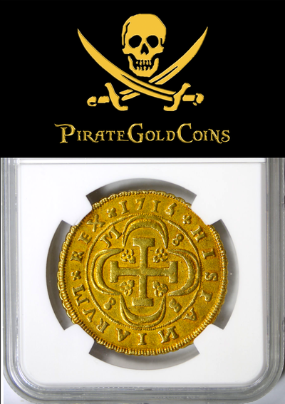 Spain  8 Escudos  1715  "Only 1 Known- Year of the Fleet"  NGC 50 15