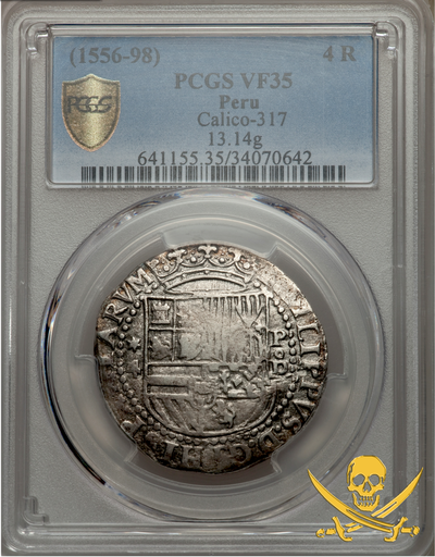 Peru 4 Reales 1556-98 PCGS 35 Pirate Gold Coins Shipwreck Treasures 2