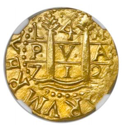 Peru 4 Escudos 1712 "1715 Plate Fleet Shipwreck" NGC 55   Pirate Gold Coins 3