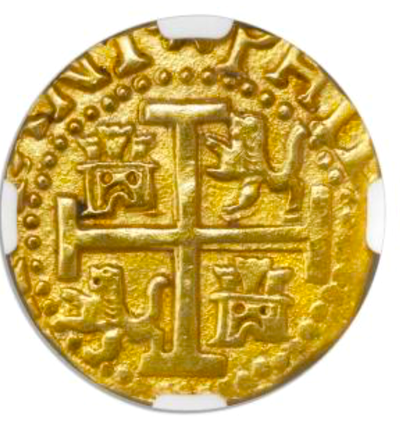 Peru 4 Escudos 1712 "1715 Plate Fleet Shipwreck" NGC 55   Pirate Gold Coins 4