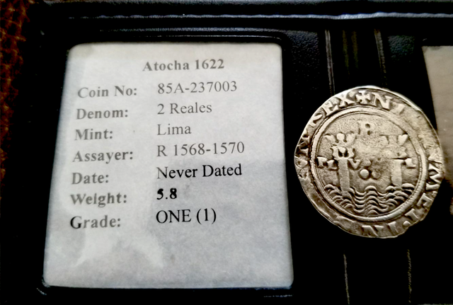 Atocha 1622 Shipwreck Peru 2 Reales 1586-70 Pirate Gold Coins Treaures