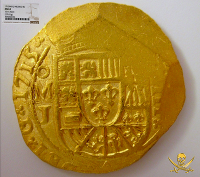 Mexico 8 Escudos 1715 "From the Fleet Shipwreck" NGC 63 28
