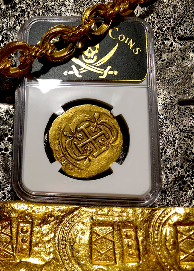Mexico 8 Escudos 1720/19 "Only 1 Known"  NGC53  Pirate Gold Coins 10