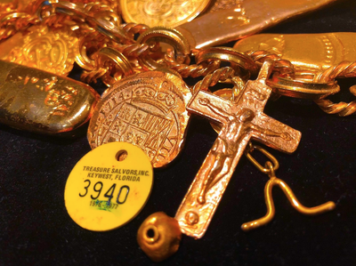 Atocha 1622 Gold Bead Artifact with Mel Fisher Treasure Salvors COA 7