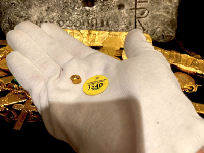 Atocha 1622 Gold Bead Artifact with Mel Fisher Treasure Salvors COA 10