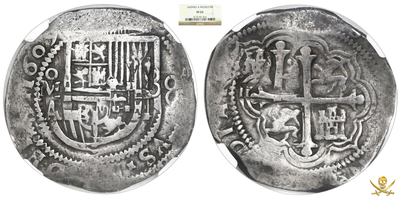 Mexico 8 Reales 1609 Dated "Royal Like" NGC 25 10