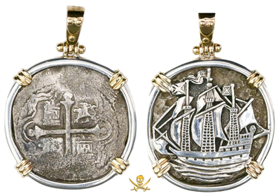 Mexico 4 Reales 1621 "Marvillas Shipwreck" Ship Pendant 2