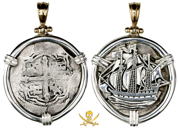 Mexico 4 Reales Philip IV w/ Galleon Ship Pirate Gold Coins Jewelry Treasures