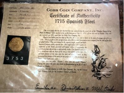 Peru 8 Escudos 1708 "Finest Known- 1715 Plate Fleet Shipwreck" NGC 63 3