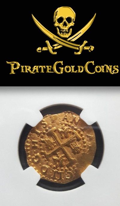 Peru 2 Escudos 1698 "1715 Plate Fleet Shipwreck" NGC 64 2