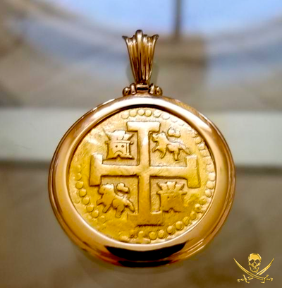 Peru 8 Escudos 1722 "Jewelry Treasures" 14kt Bezel Pirate Gold Coins 2