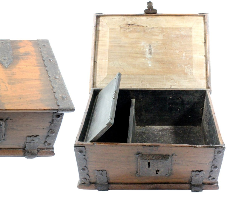 Spanish Treasure Chest 1700's Artifact Pirate Gold Coins 7