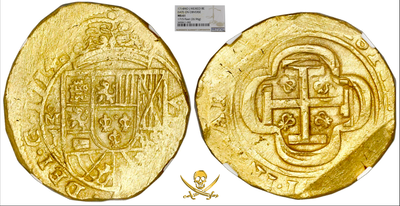 Mexico 8 Escudos 1714 "1715 Plate Fleet Shipwreck" NGC 61 2