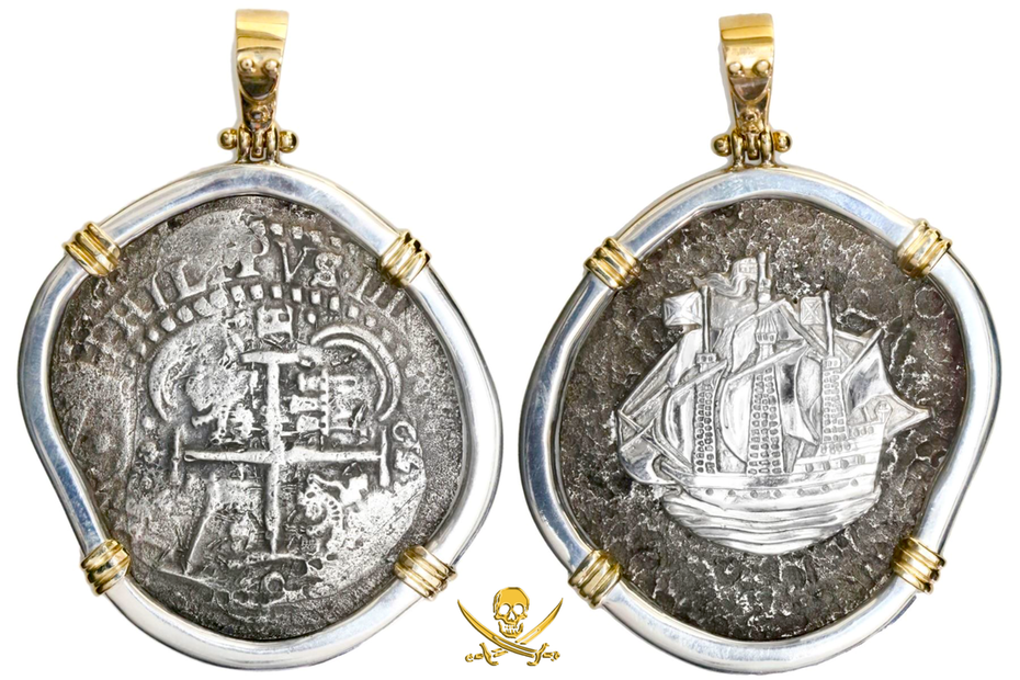 Bolivia 8 Reales 1652 "El Capitana Shipwreck" Pirate Gold Coins Jewelry 3