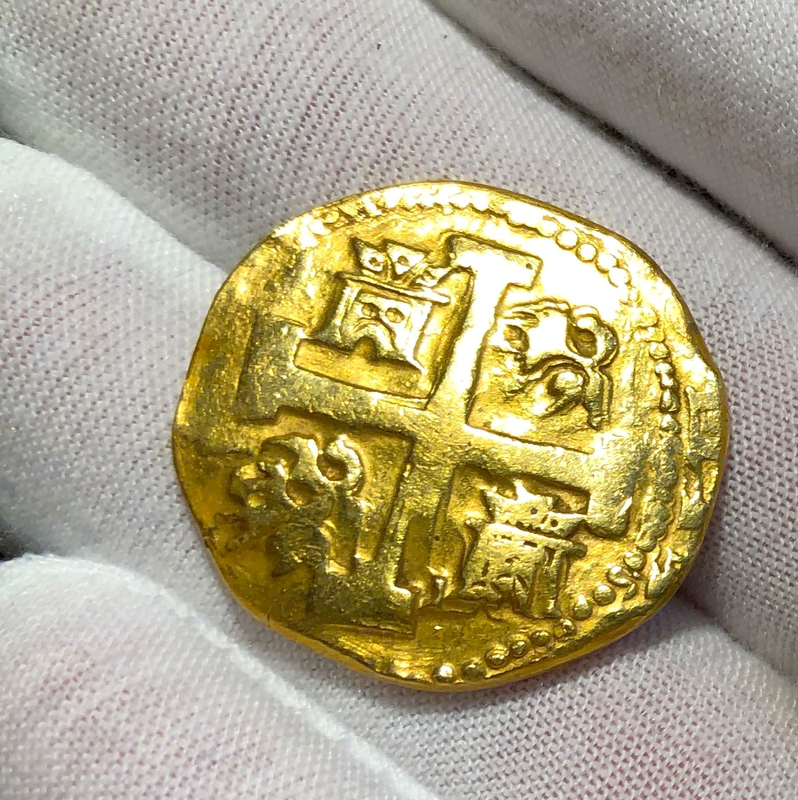 Peru 8 Escudos 1741 "Brute" RAW Pirate Gold Coins Possible Pendant Piece 2