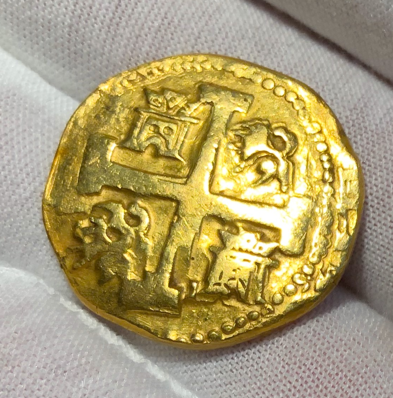 Peru 8 Escudos 1741 "Brute" RAW Pirate Gold Coins Possible Pendant Piece 3