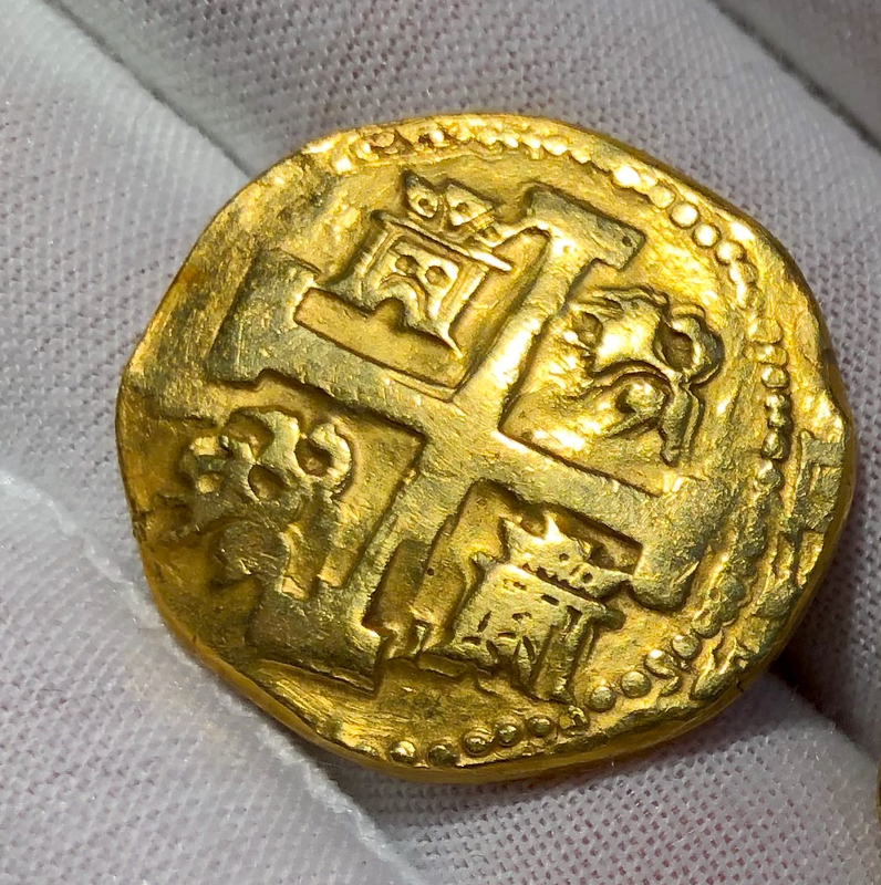 Peru 8 Escudos 1741 "Brute" RAW Pirate Gold Coins Possible Pendant Piece 4