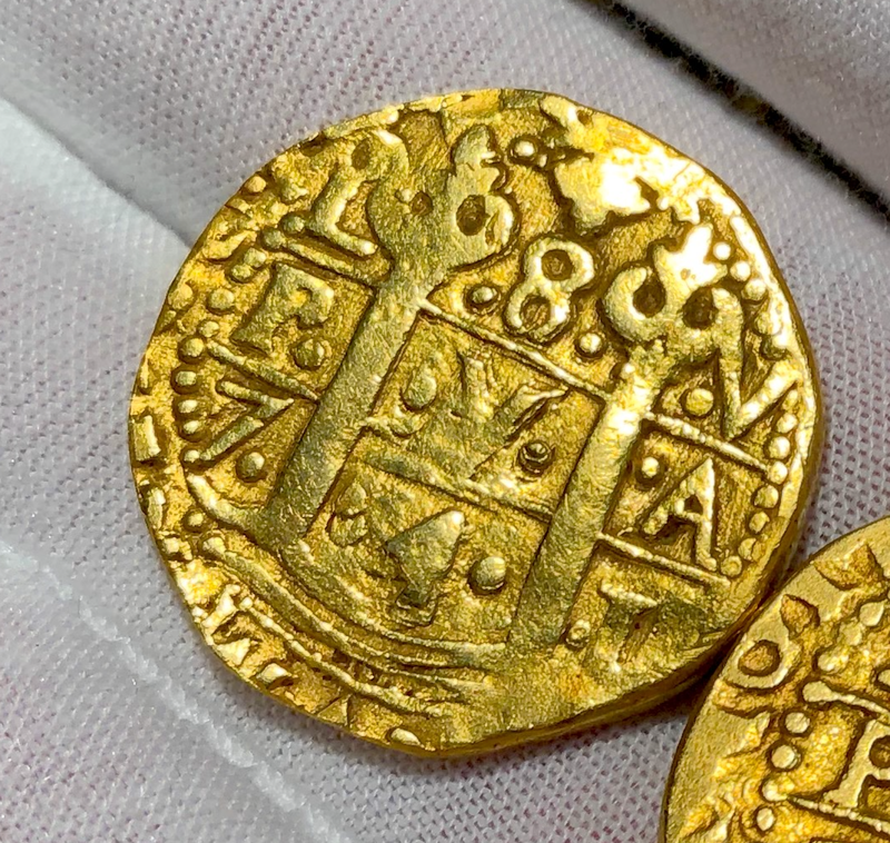 Peru 8 Escudos 1741 "Brute" RAW Pirate Gold Coins Possible Pendant Piece 6