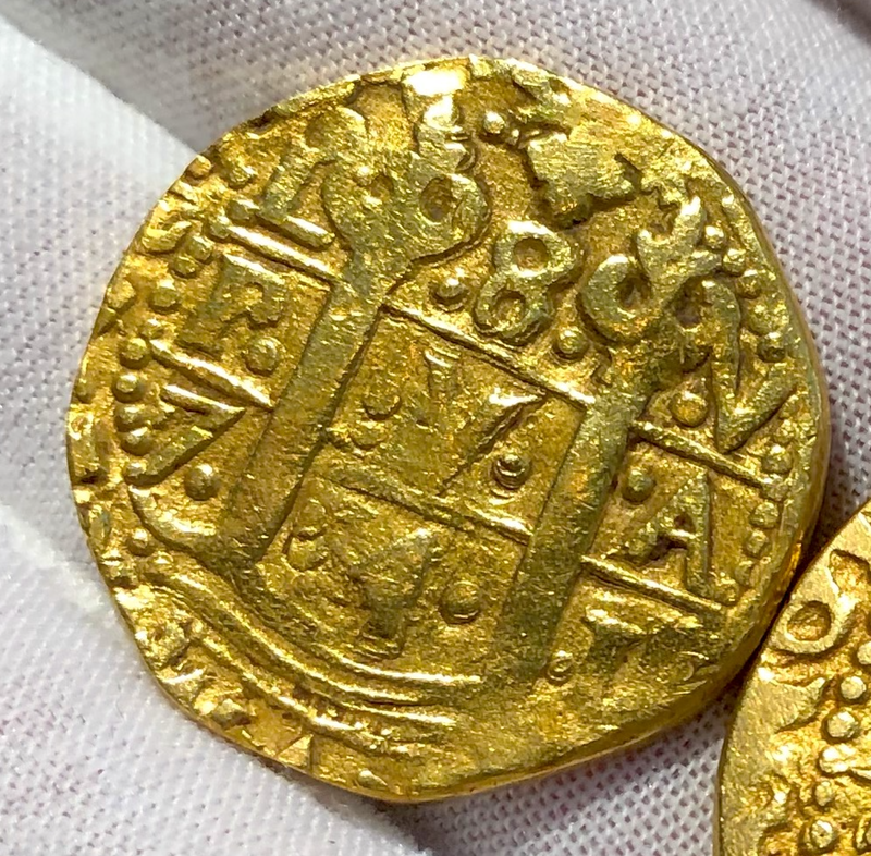 Peru 8 Escudos 1741 "Brute" RAW Pirate Gold Coins Possible Pendant Piece 7