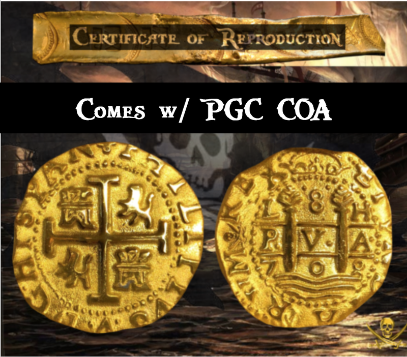 Spain 8 Escudos 1723 Gold Plated Pirate Gold Coins Shipwreck Collection 10