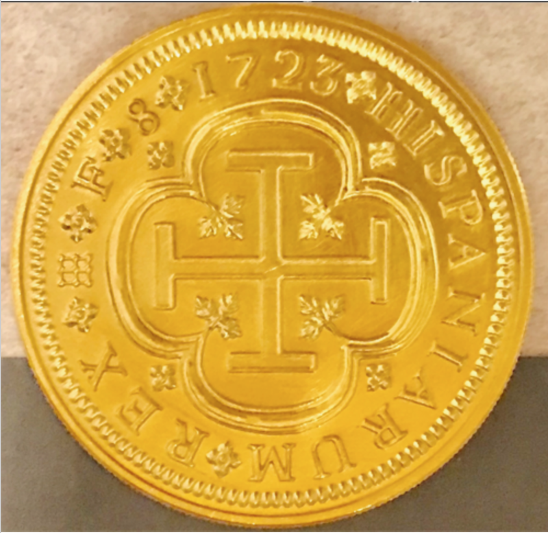 Spain 8 Escudos 1723 Gold Plated Pirate Gold Coins Shipwreck Collection 12