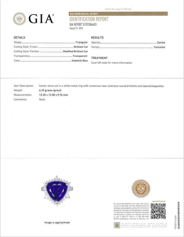 Tanzanite Ring 9cts GIA Certified & Appraisal 5