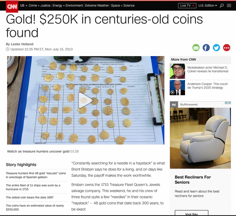 Peru 1 Escudo 1697 "Dated" 1715 Plate Fleet Shipwreck 4