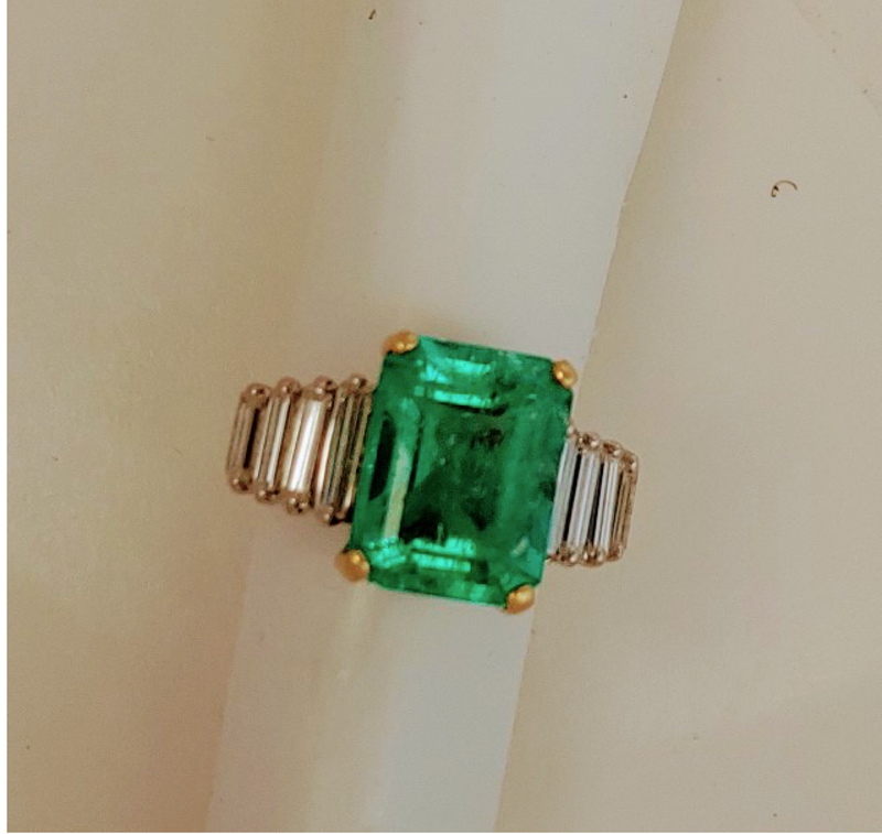 8.50 Ct Emerald & 2.5 ct Diamond Ring Appraised $70,000 6