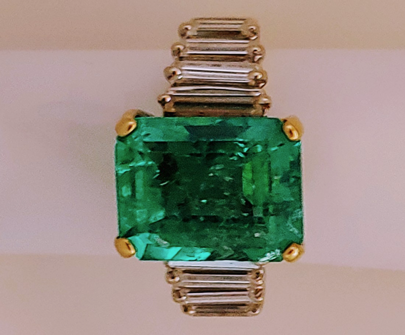8.50 Ct Emerald & 2.5 ct Diamond Ring Appraised $70,000 7