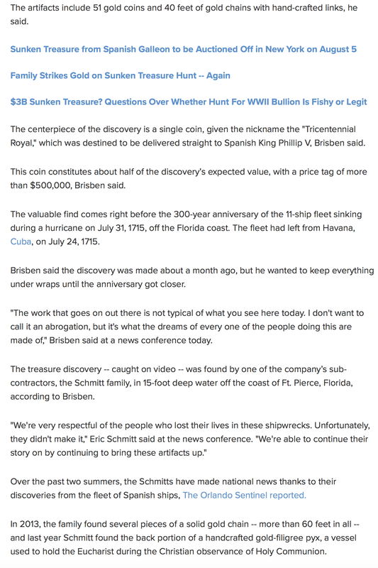 Olive Blossom Chain 14.5" TriCentennial 1715 Fleet Shipwreck Find 6