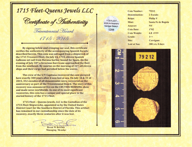 Colombia 2 Escudos 1702 "1715 Fleet Shipwreck - 300th Anniversary" 4