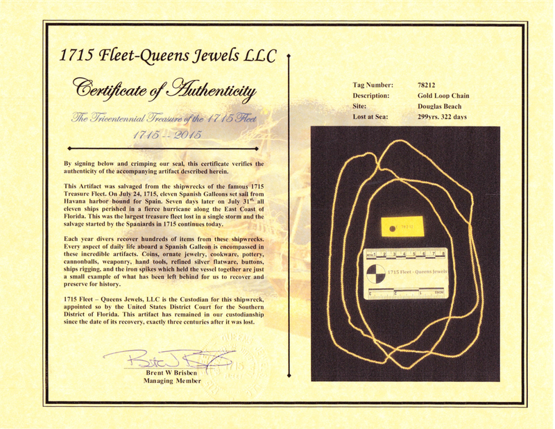 66" Gold Money Chain From "1715 Plate Fleet Shipwreck" 300th Anniversary Find 12