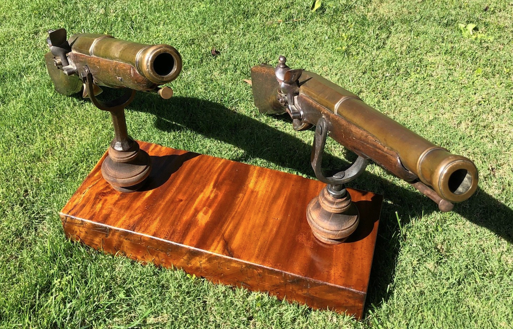 Only Pair French Naval Flintlock Swivel CANNONS in the World 5