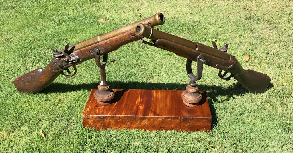 Only Pair French Naval Flintlock Swivel CANNONS in the World