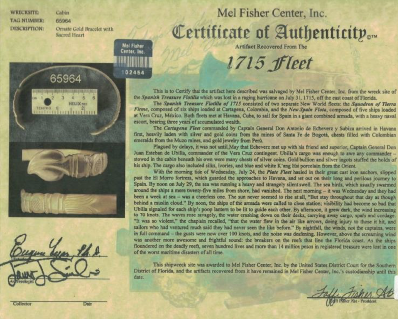 Gold 1715 Fleet Shipwreck Bracelet Pirate Gold coins 2