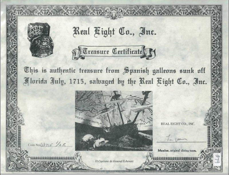 Mexico 1/2 Real 1715 "Dated! Year of the Fleet!!" 18kt Bezel 3