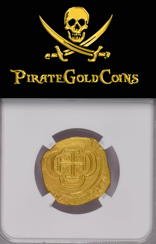 Mexico 4 Escudos 1715 "1715 Plate Fleet Shipwreck" NGC 62 Pirate Gold Coins 2