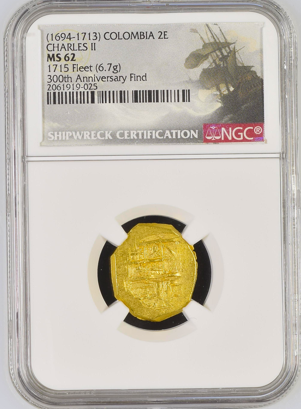 Colombia 2 Escudos "Fleet Shipwreck - 300th Anniversary" NGC 62 2