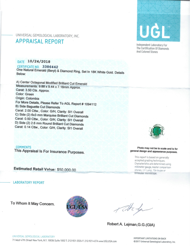 Colombian Emerald Ring 3.5 carats with Diamonds 6