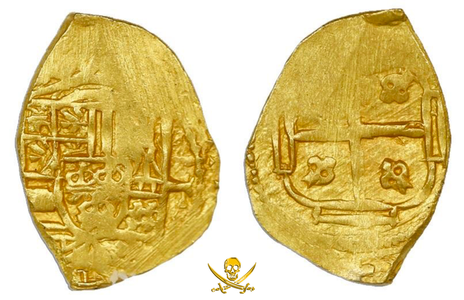 Mexico 2 Escudos 1702-10 "1715 Fleet Shipwreck" RAW