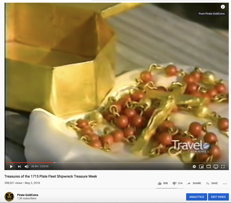 Gold and Coral Rosary from the 1715 Fleet Shipwreck 24