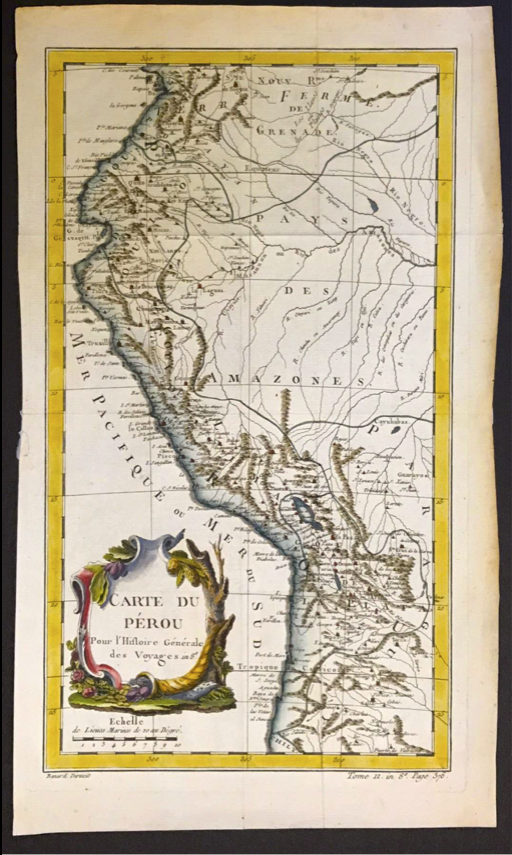 Treasure Map from Peru 1753 "Amazon" Colored