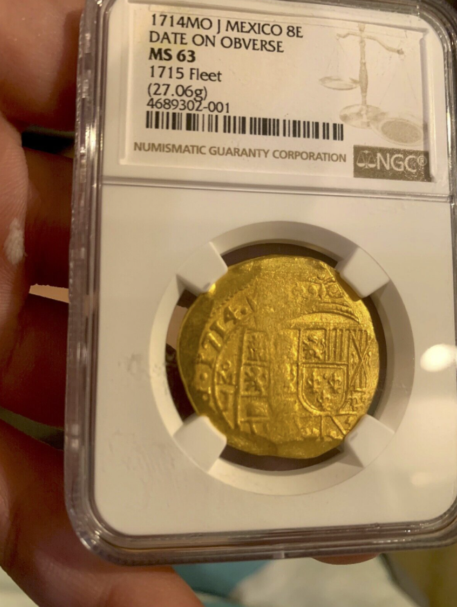 Mexico 8 Escudos 1714 "Dated from 1715 Fleet Shipwreck" 18kt Pendant 4