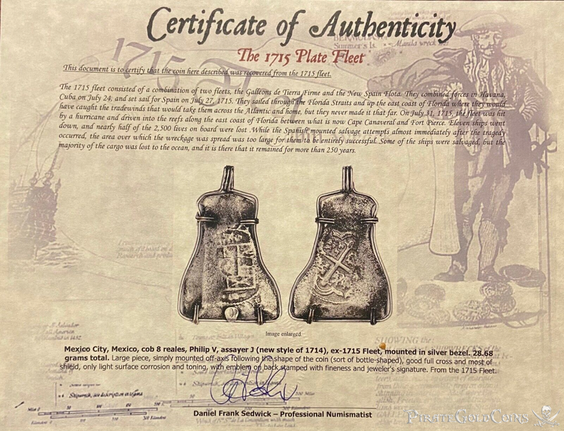 Mexico 8 Reales 1714 "1715 Fleet Shipwreck" Pendant 3